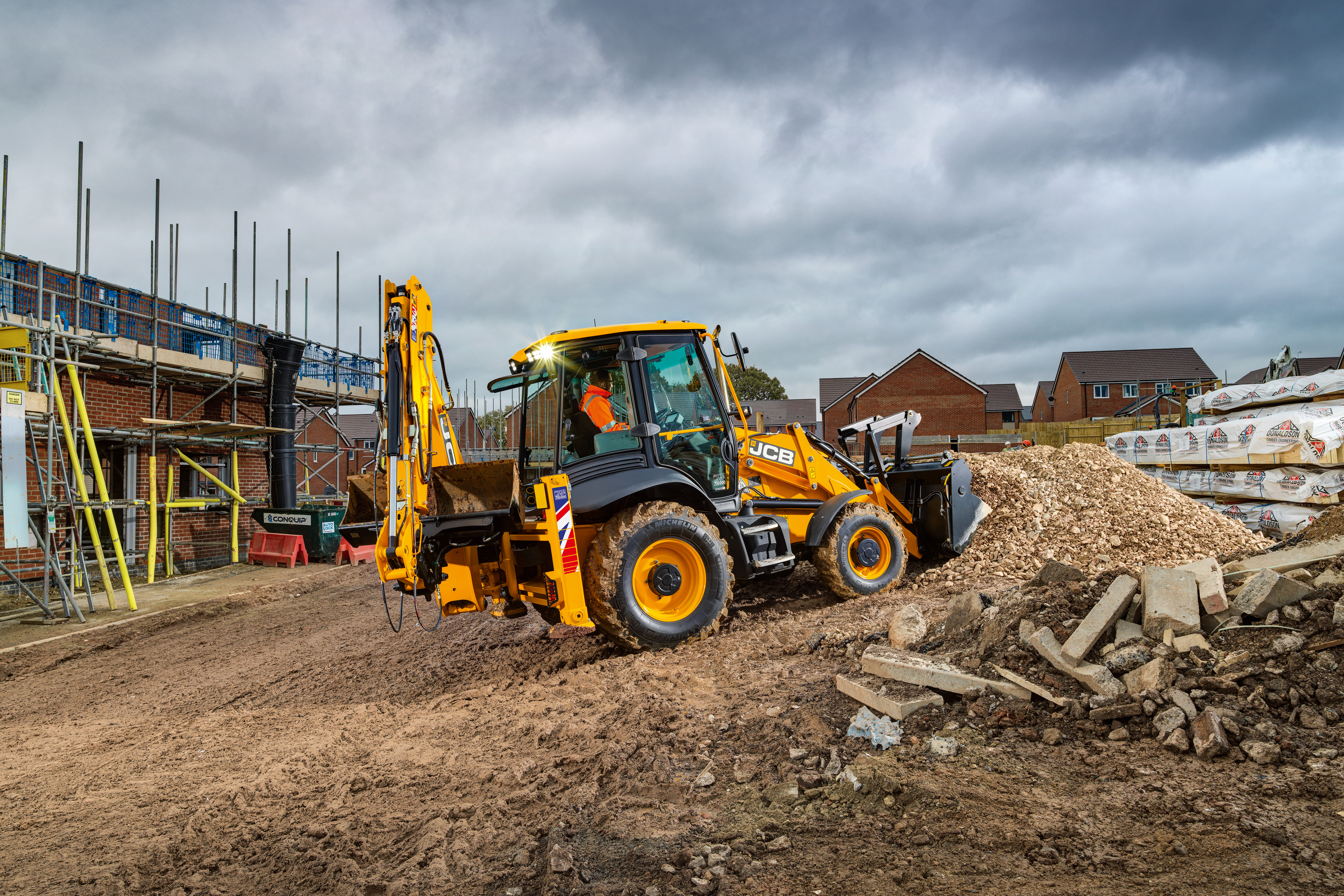 JCB 3cx in a building site
