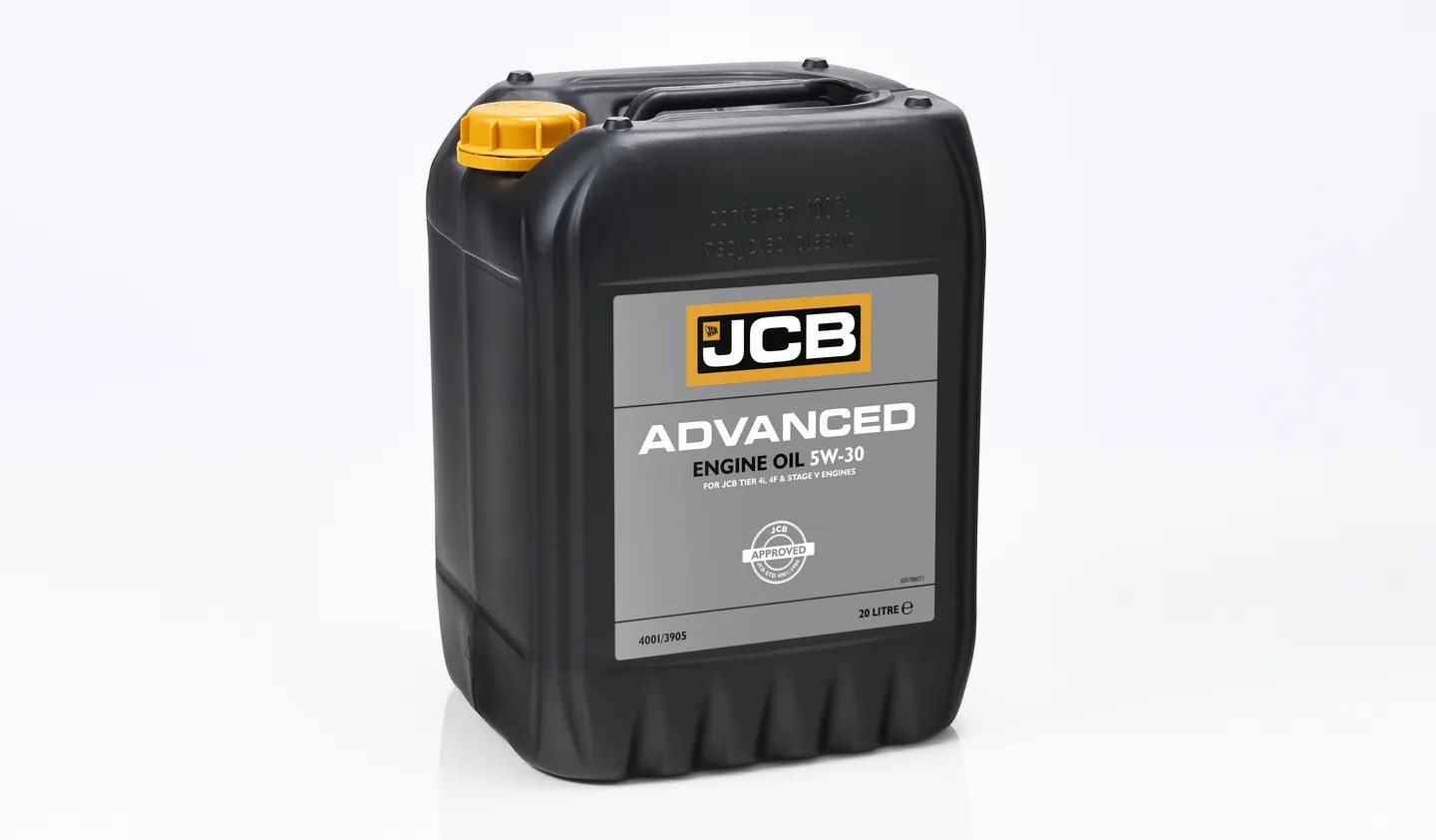 JCB Advanced Engine Oil 10W‑30 in a 20‑litre container on a white background